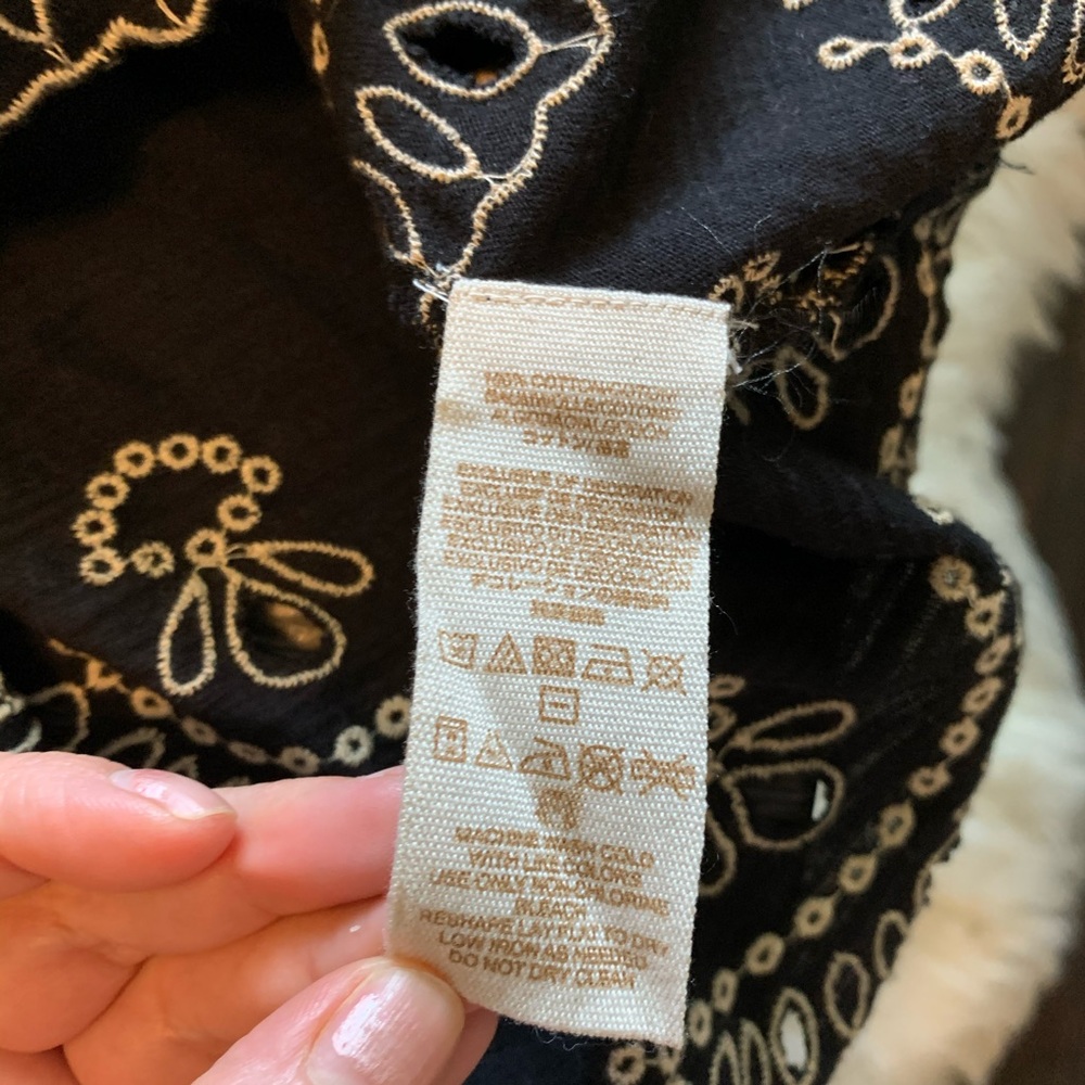 FREE PEOPLE Black Scalloped Open Back Slub Tank S - Picture 8 of 9